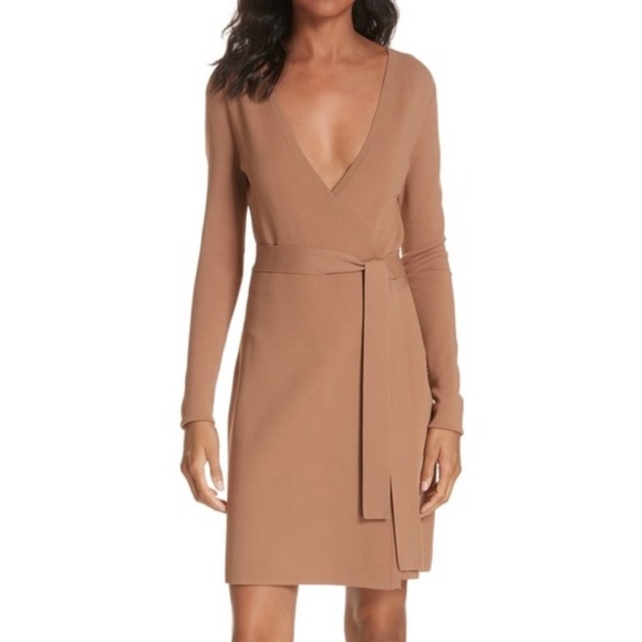 dvf knit wrap dress